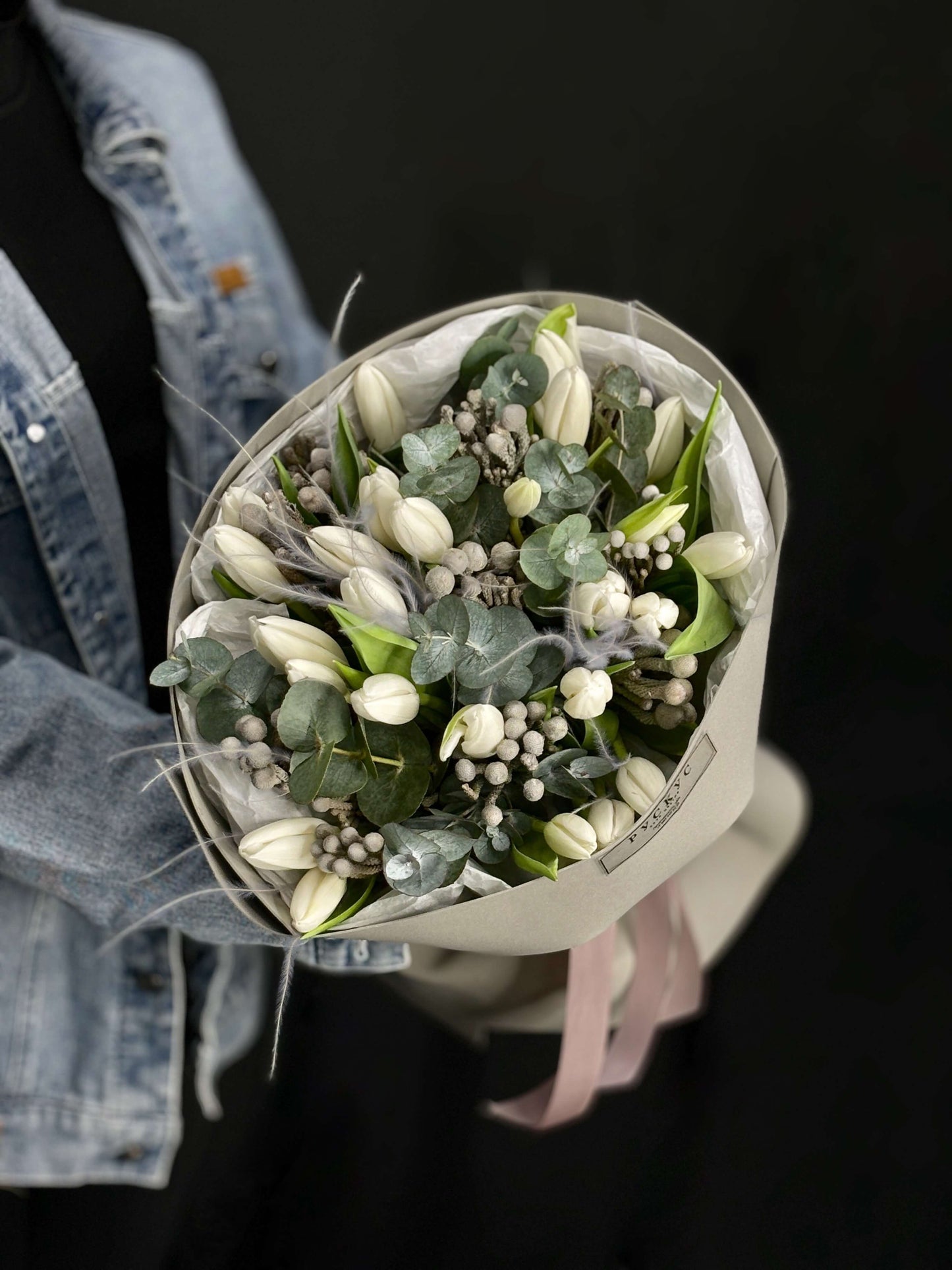 Bouquet with tulips and exotics